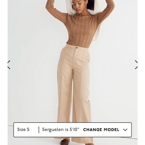 Madewell Tan Wide Leg Trouser - NEW with Tags size 12